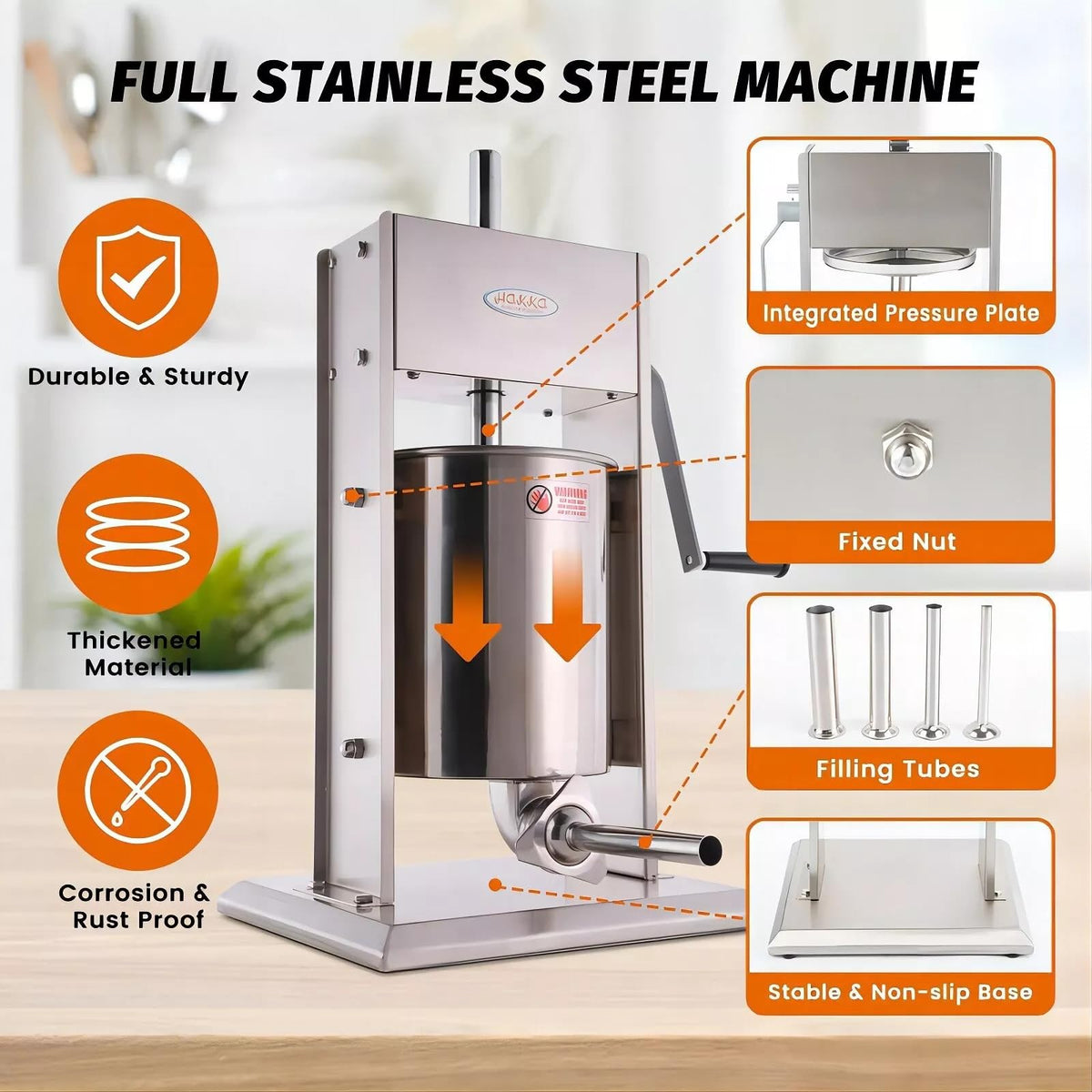 25 Lb Stainless Steel Vertical Sausage Stuffer J9780