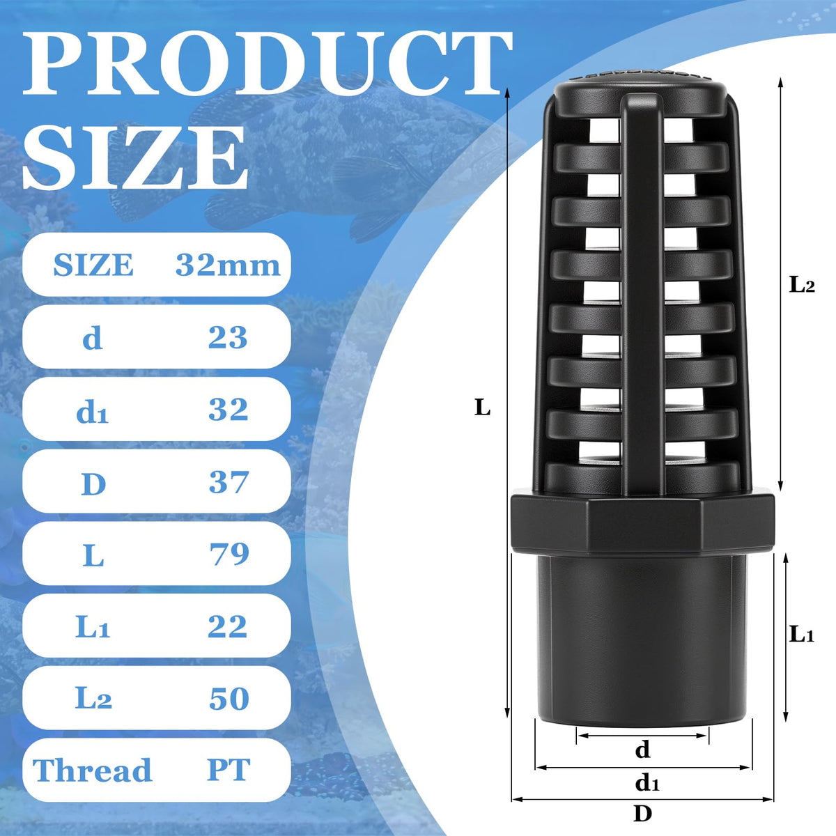 1 Inch PVC Pipe Suction Screen Strainer Aquarium Filter Intake Guard V233