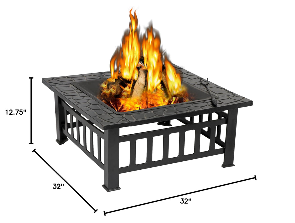 32 inch Outdoor Fire Pit with Grill D96550