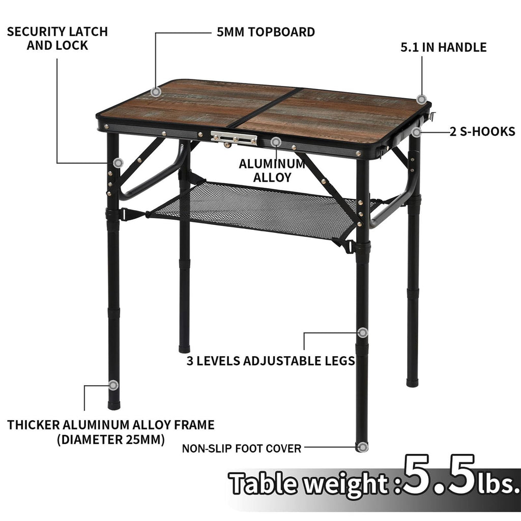 Folding Picnic Table 2ft Portable Camping Table Z2458