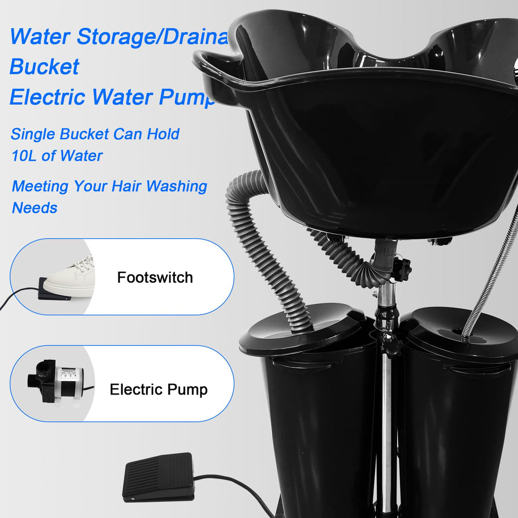 Portable Shampoo Bowl with Electric Pump W598