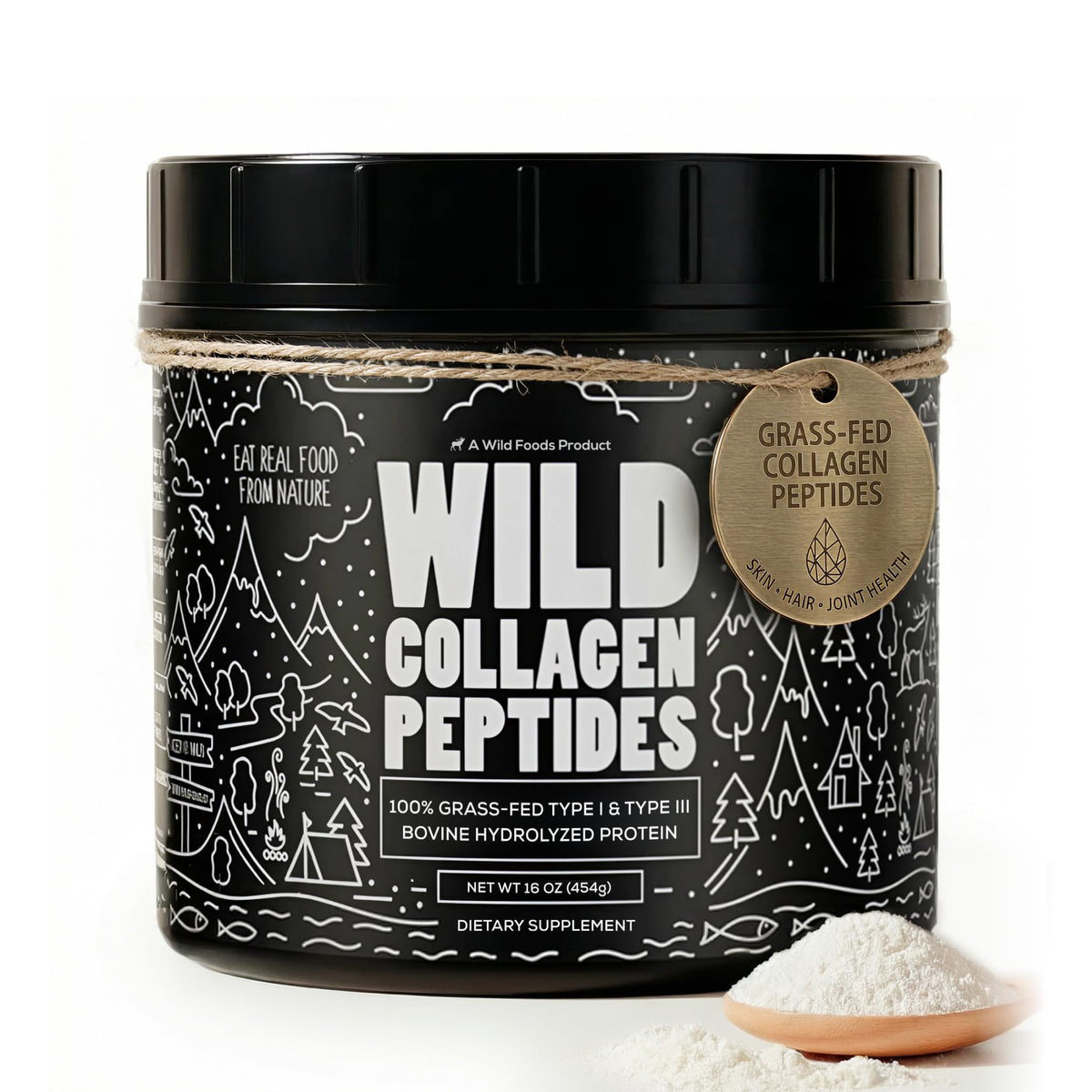 Collagen Peptides Powder Grass-Fed Hydrolyzed 16oz B12523