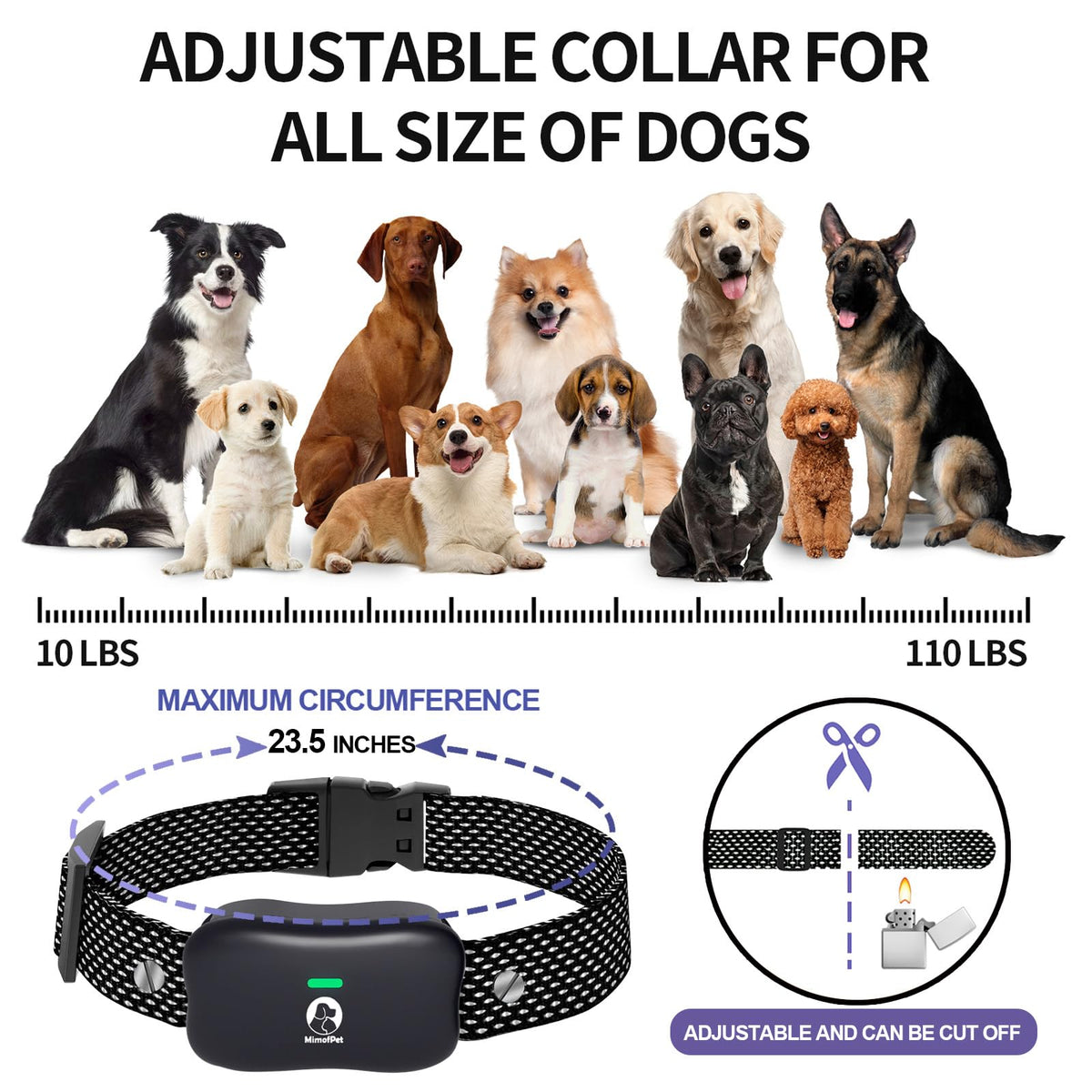 Wireless Dog Fence for 2 Dogs with Waterproof Collar L791322