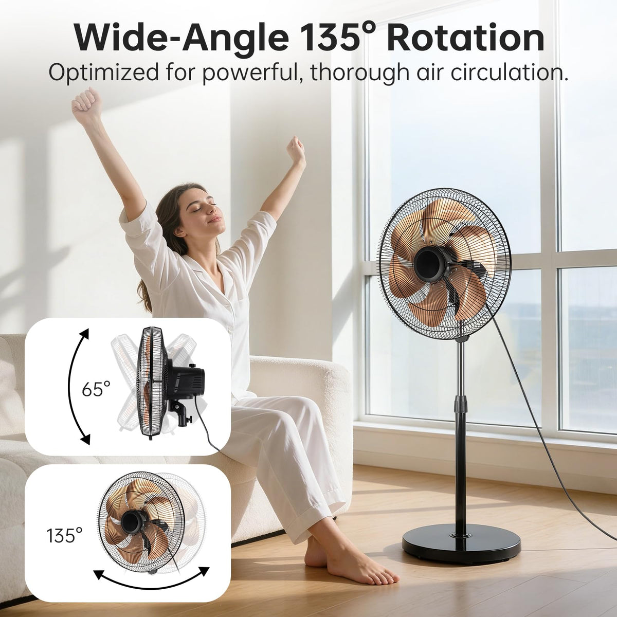 18 Inch Oscillating Metal Stand Fan U7076