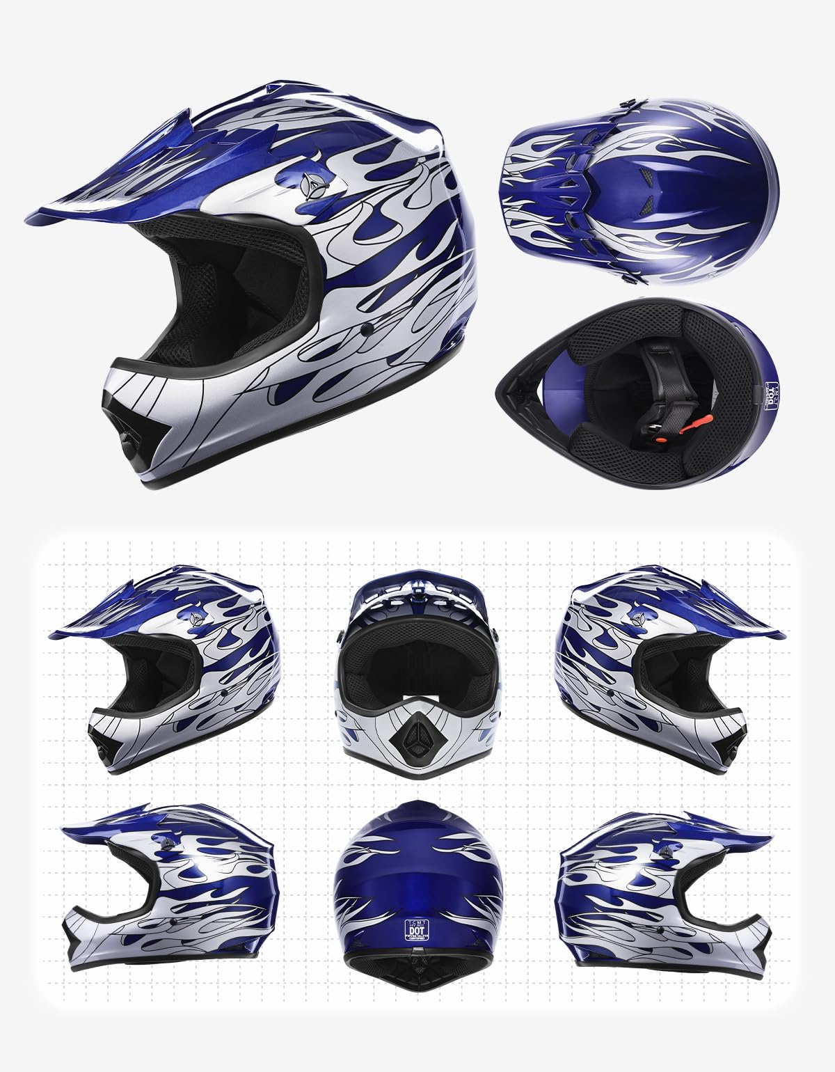 Youth DOT Approved Full Face Motocross Helmet N44709