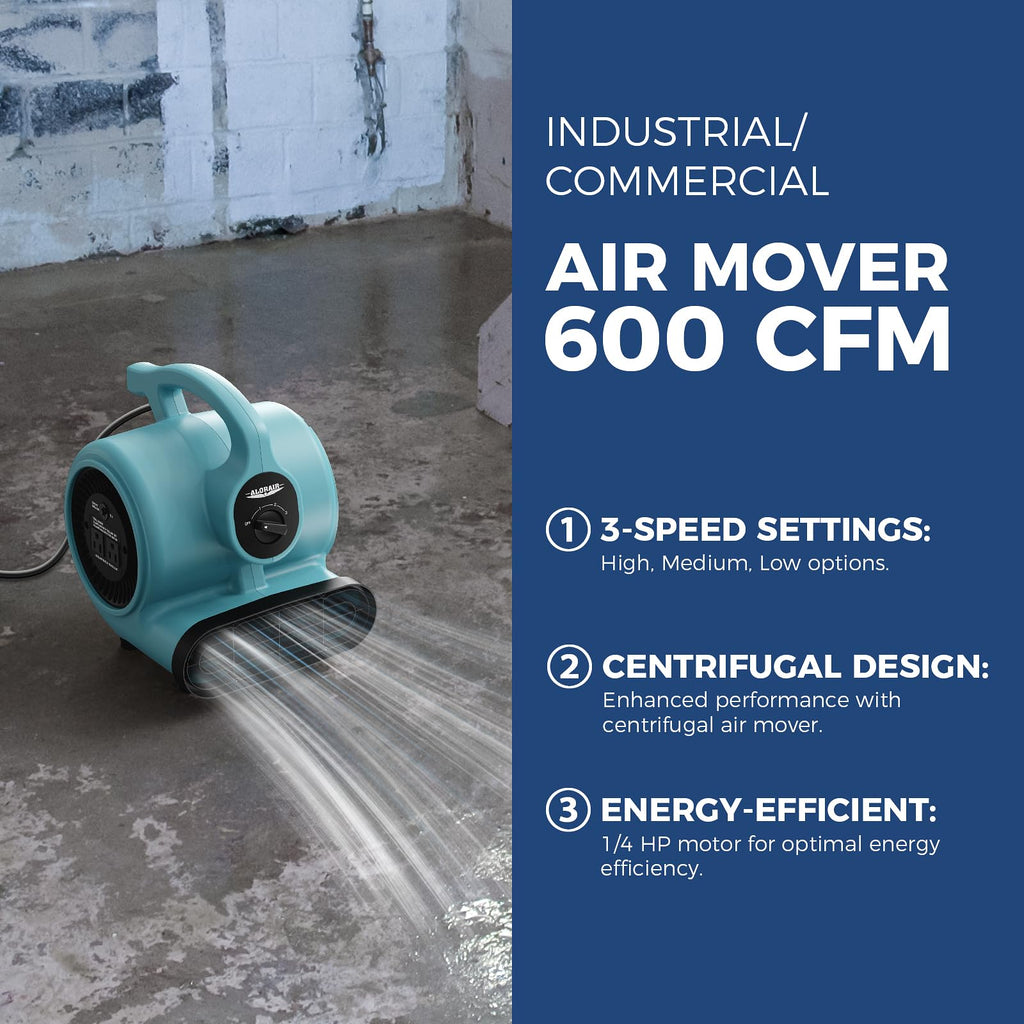 3 Speed Air Mover Blower Fan 115W 600CFM Blue M502298