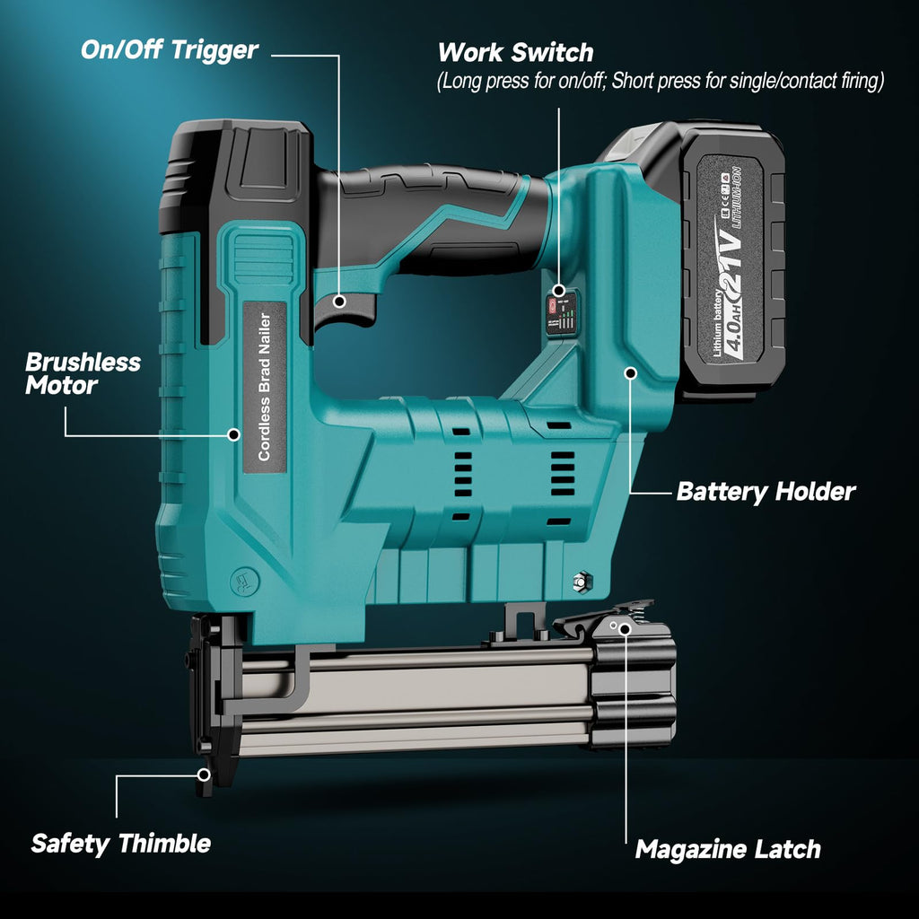 Cordless 18 Gauge 2 in 1 Brad Nailer Z415