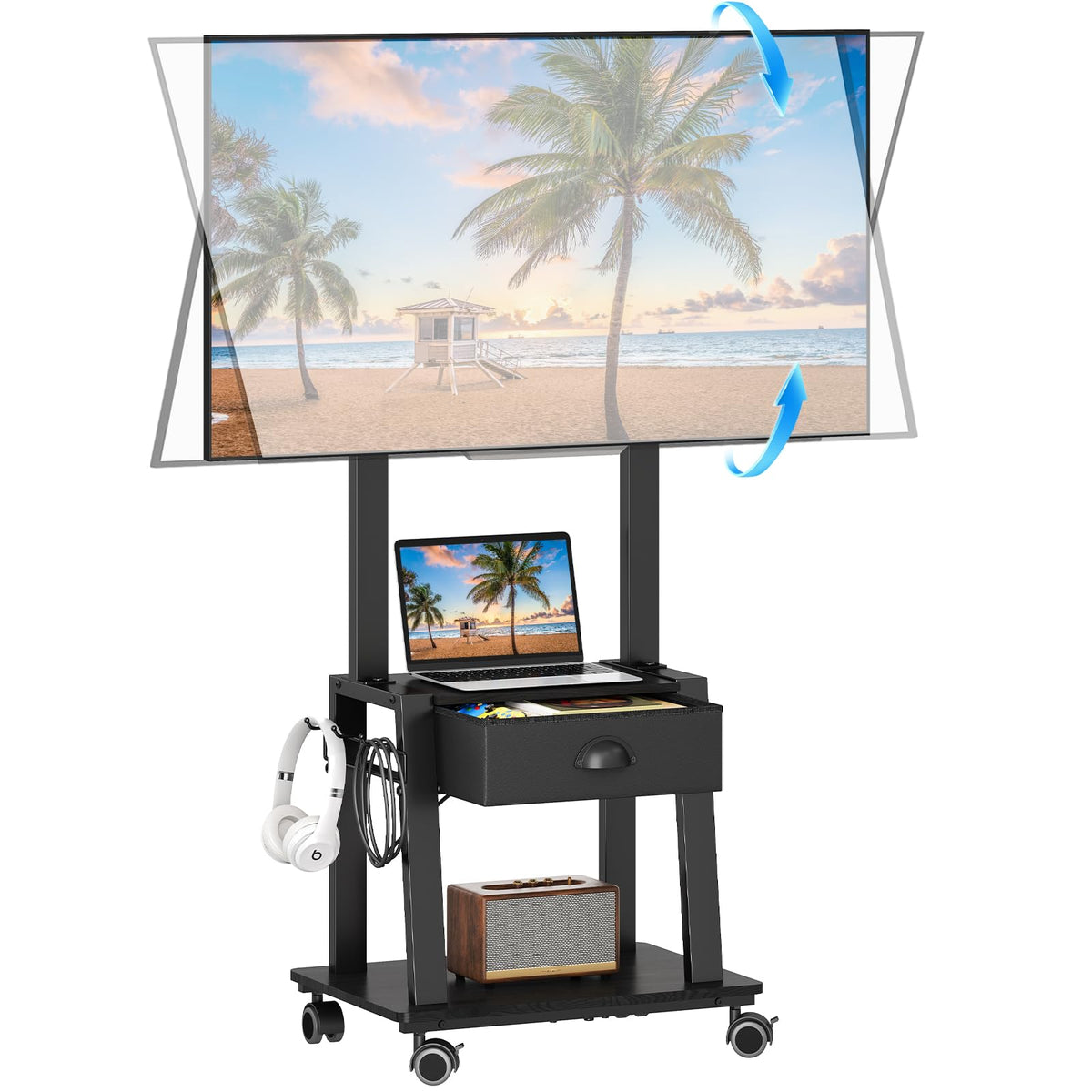 23-60 Inch Mobile TV Stand with Drawer L73046