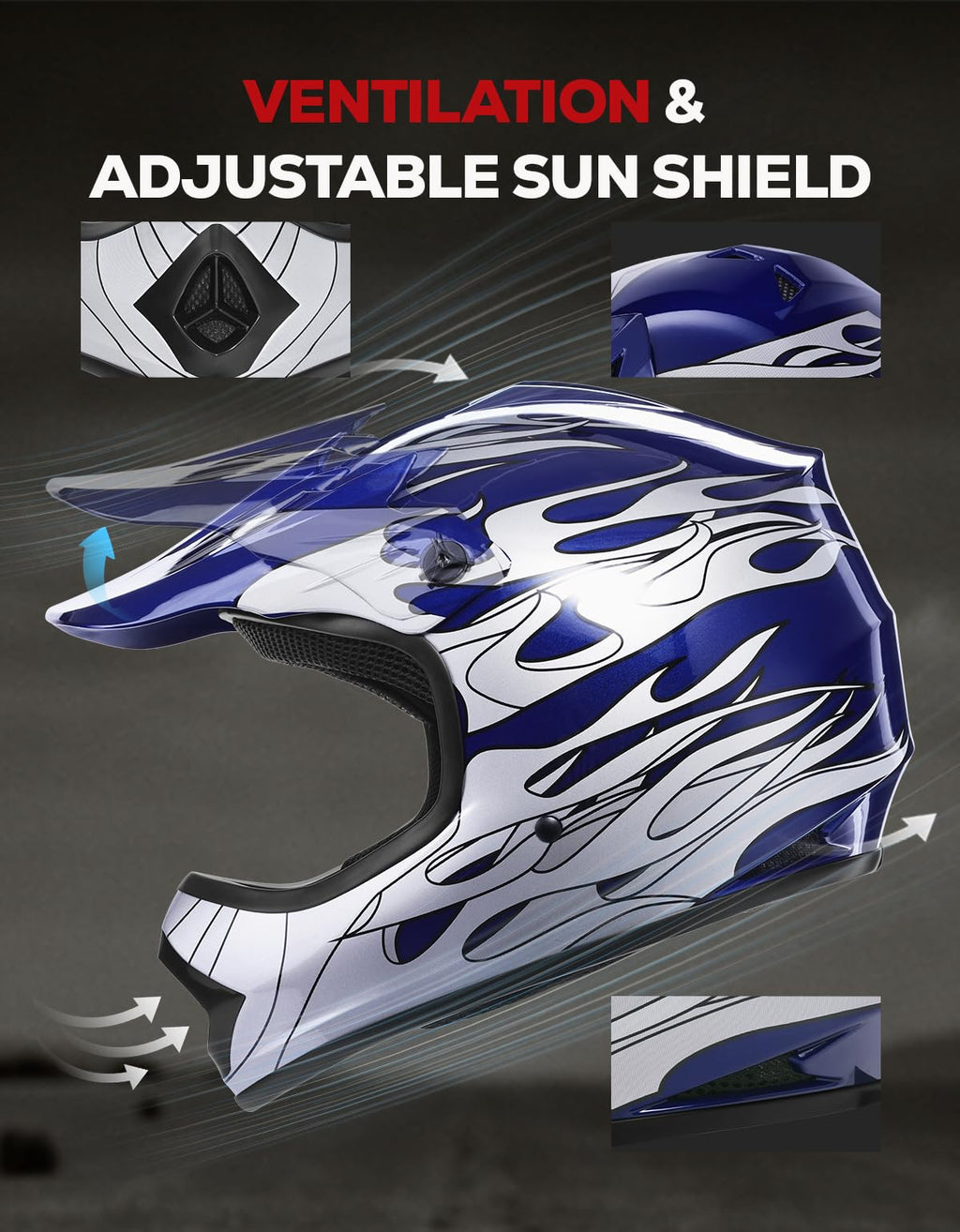 Youth DOT Approved Full Face Motocross Helmet N44709