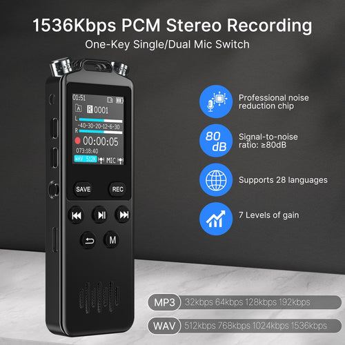 160GB Voice Recorder with Playback H285234
