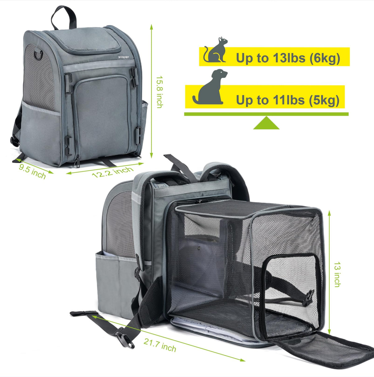 Expandable Foldable Pet Carrier Backpack J19880