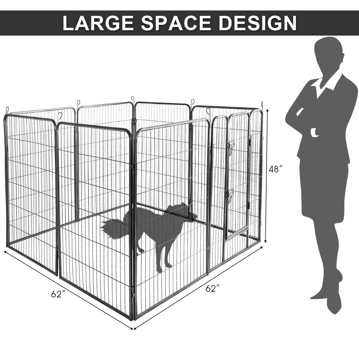 48 inch 8 Panel Metal Dog Playpen U510