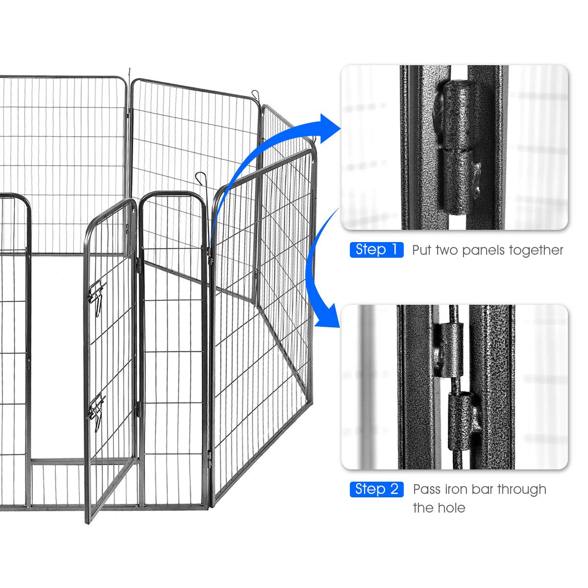 48 inch 8 Panel Metal Dog Playpen U510