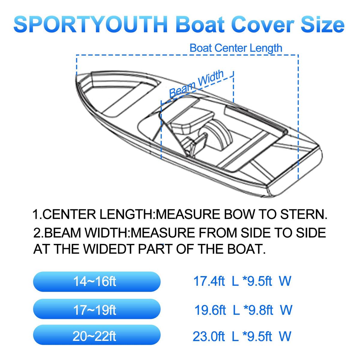 14-16 Ft Trailerable Waterproof Boat Cover Y618119