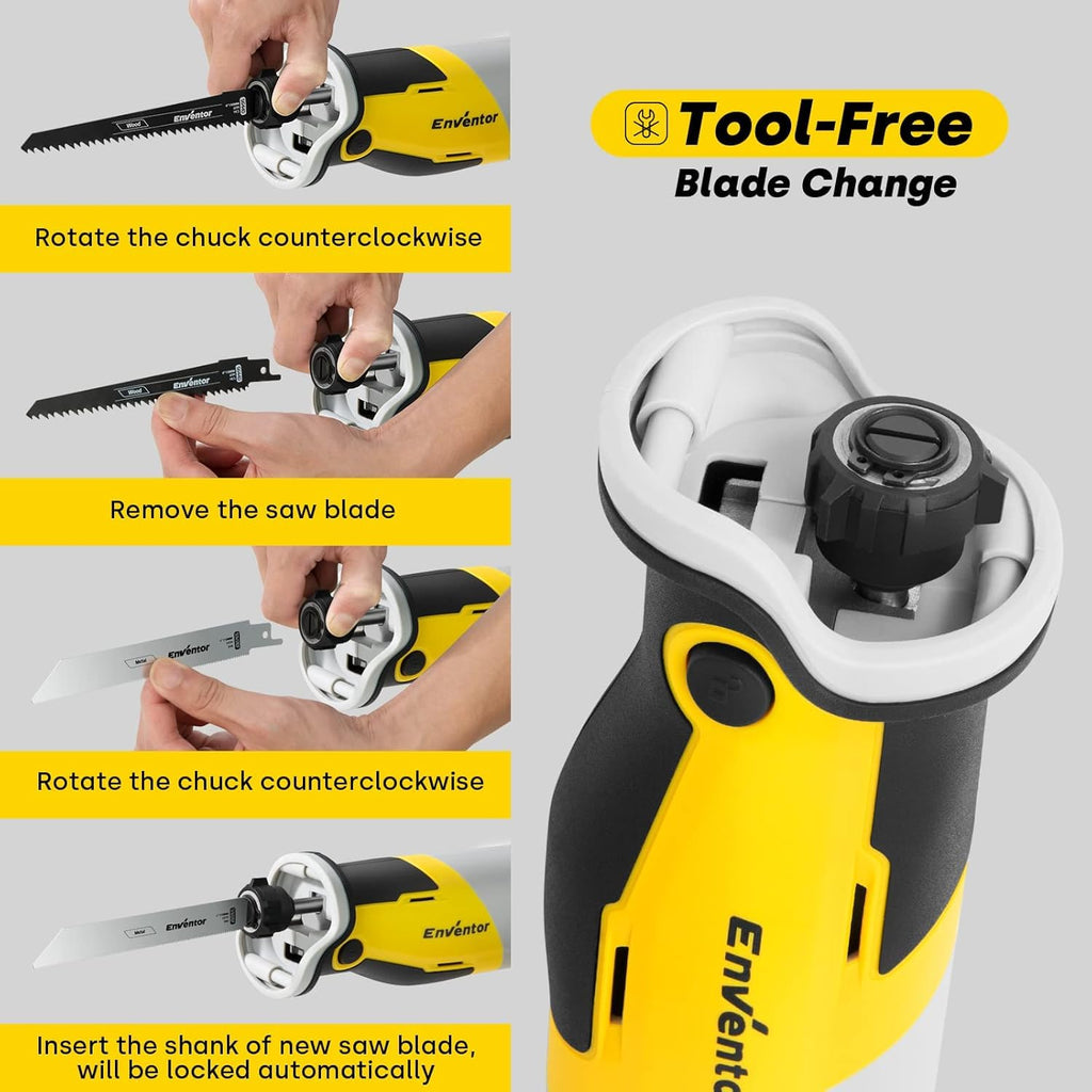 Reciprocating Saw with Brushless Motor, 20V, 2 x 2.0 Ah Batteries I7428