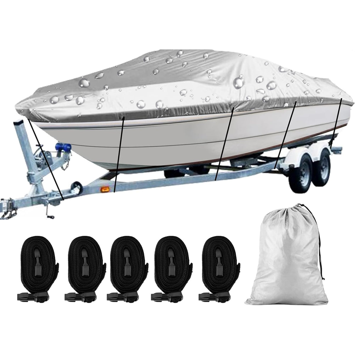 14-16 Ft Trailerable Waterproof Boat Cover Y618119