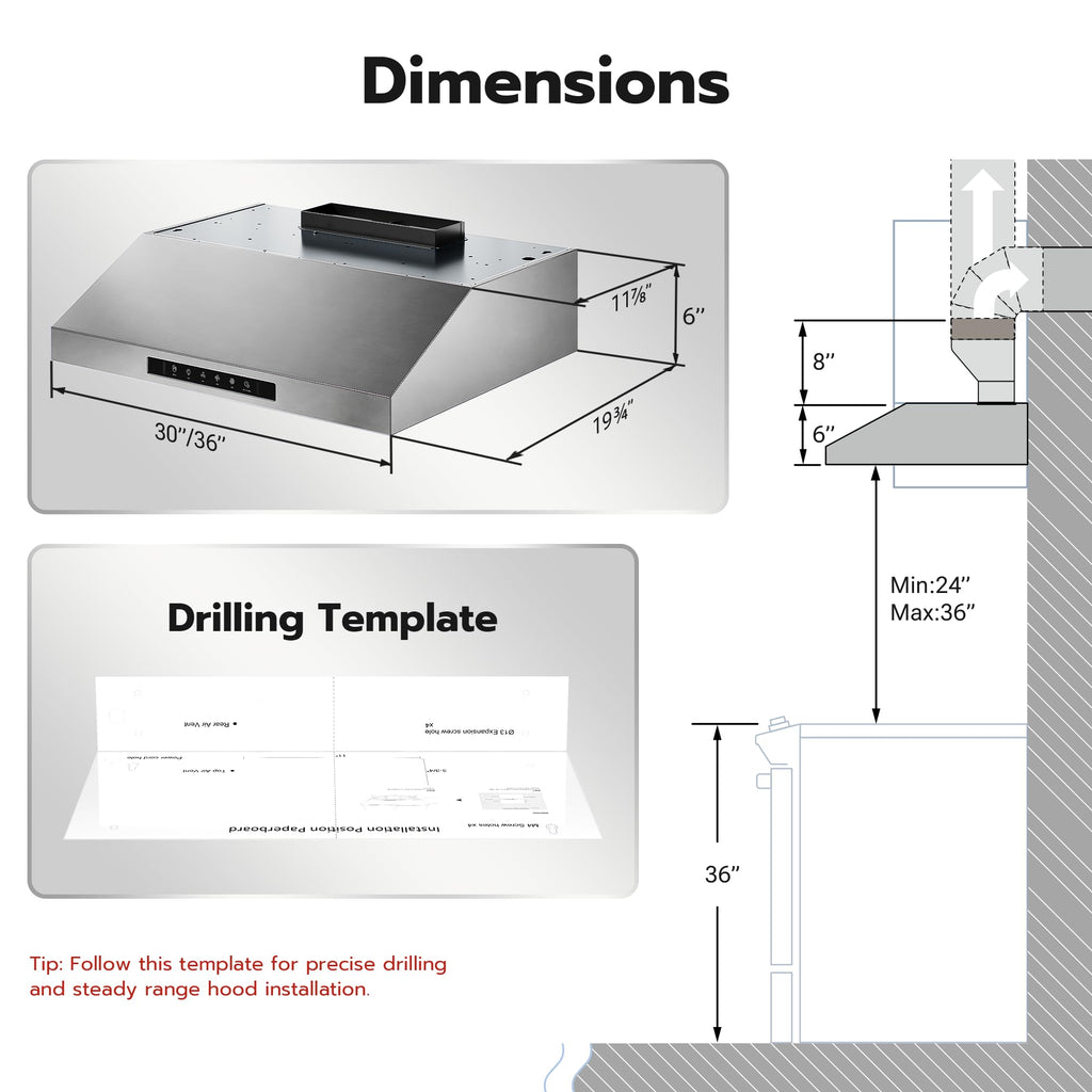 30 Inch Under Cabinet Range Hood with 1200 CFM E808305