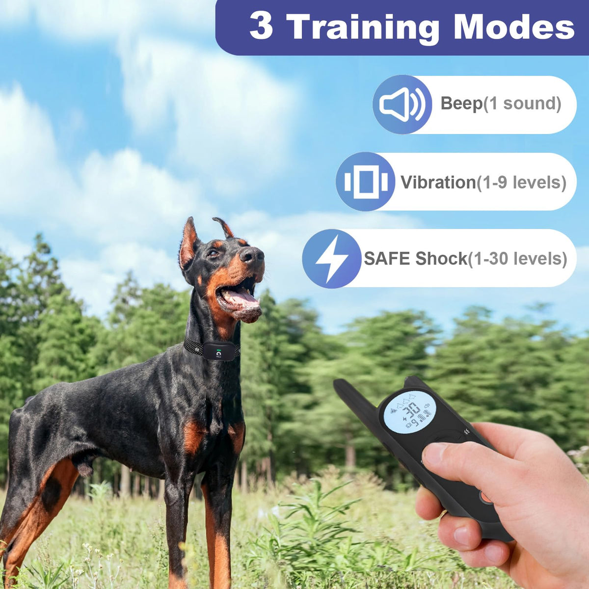 Wireless Dog Fence for 2 Dogs with Waterproof Collar L791322