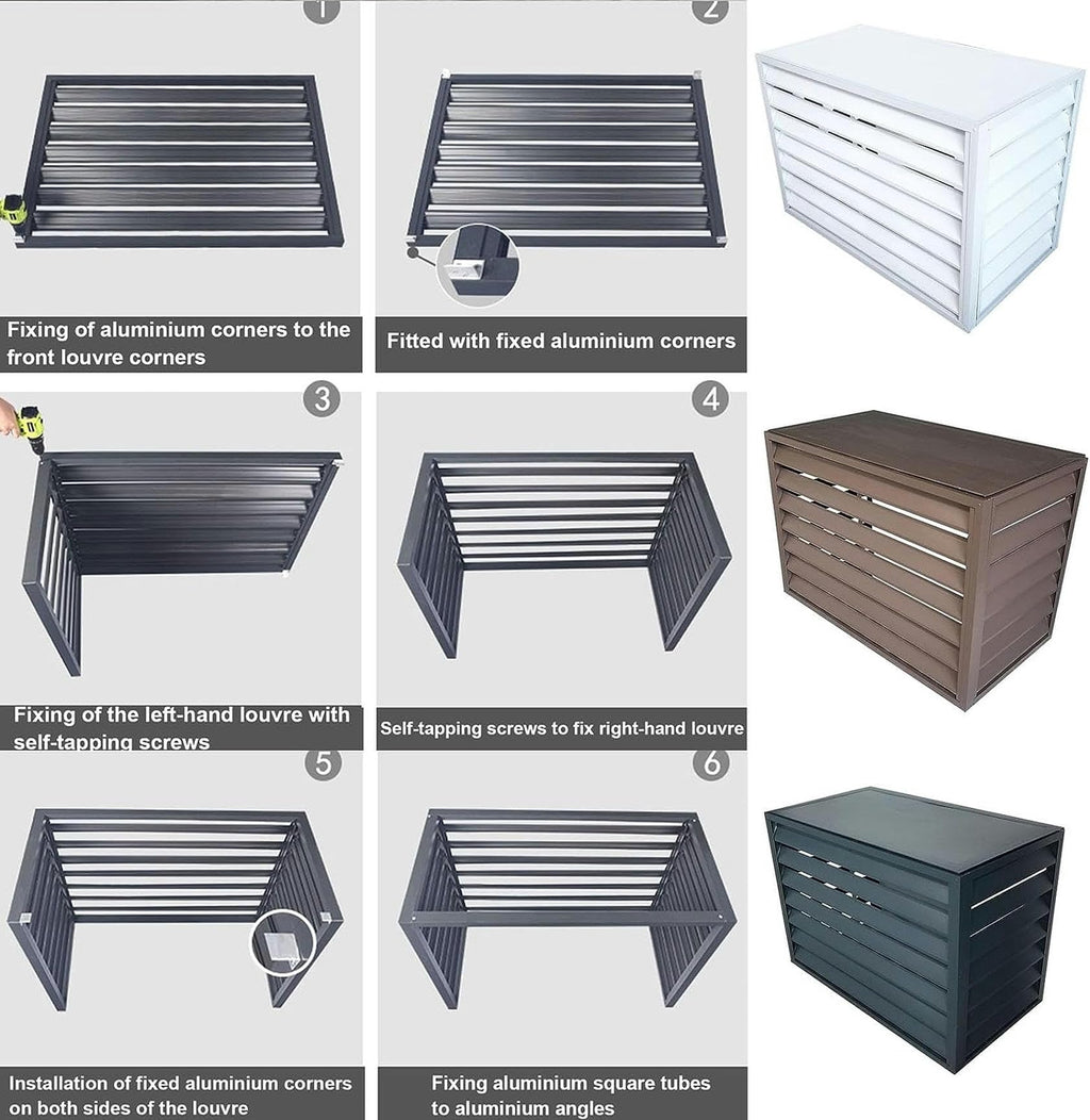 Aluminum Air Conditioner Fence Cover White 100*50*70cm N6464