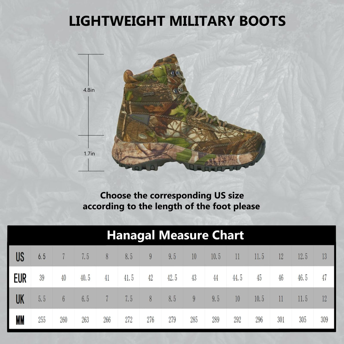 Camo Waterproof Lightweight Hunting Shoes R5151