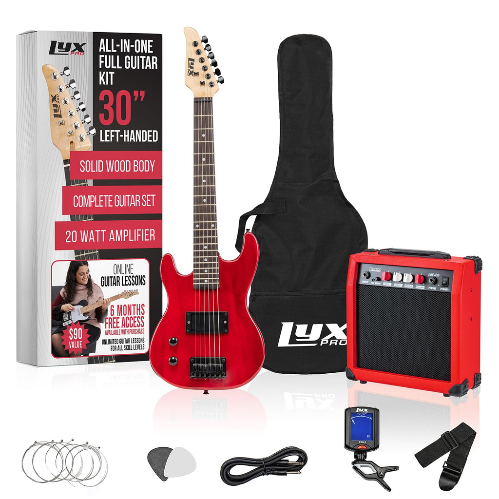 Left Hand 30 Inch 3/4 Size Electric Guitar Kit Red Q972780