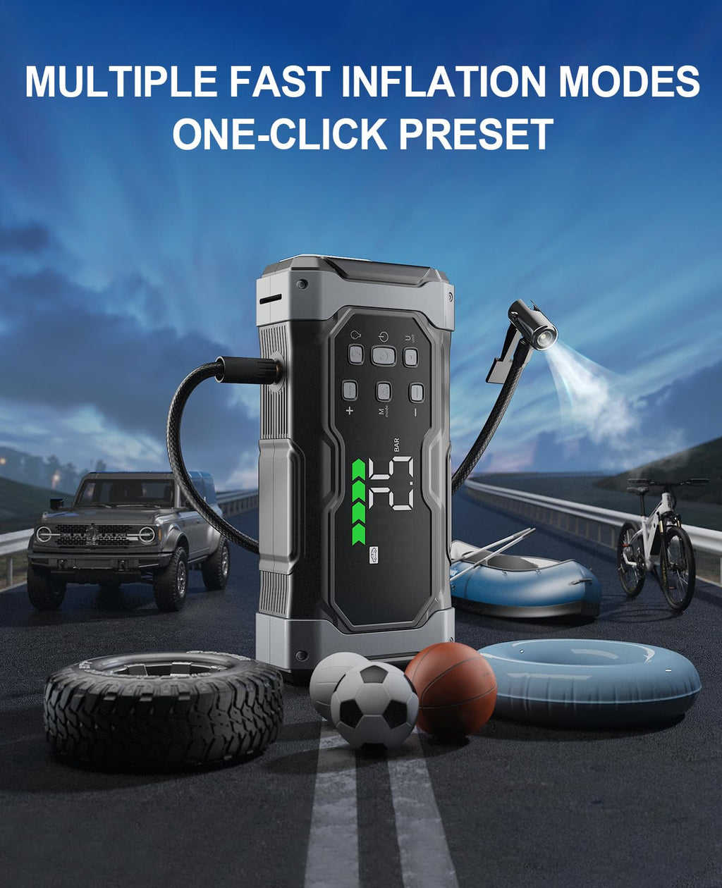 12V Portable Car Jump Starter with 150PSI Air Compressor G820
