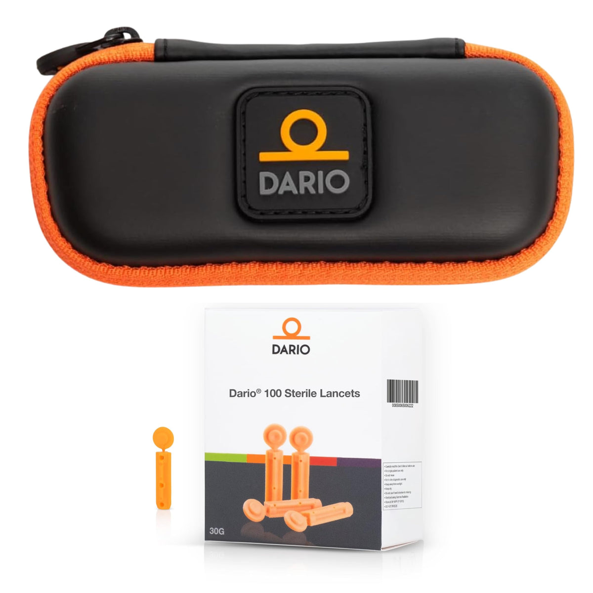 Black Diabetes Travel Case and 100 Sterile Lancets P570