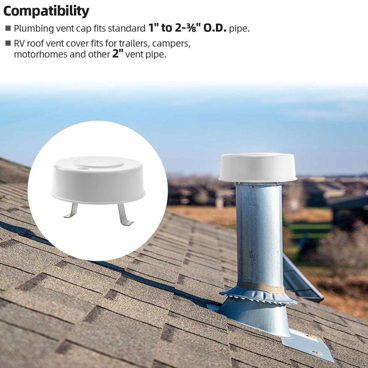 2 Pcs RV Roof Vent Cap U3571