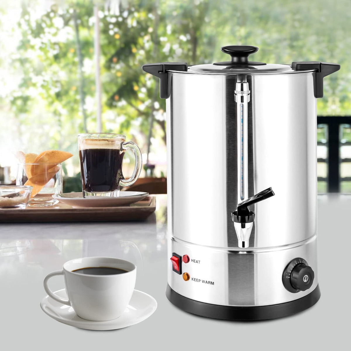 12L Stainless Steel Commercial Coffee Urn with Temp Control N78870