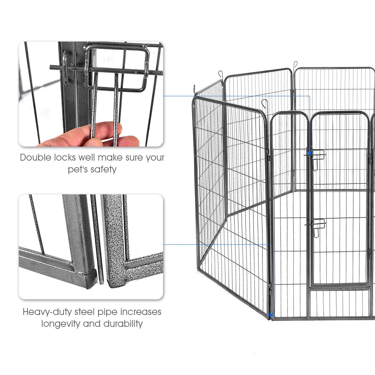 48 inch 8 Panel Metal Dog Playpen U510