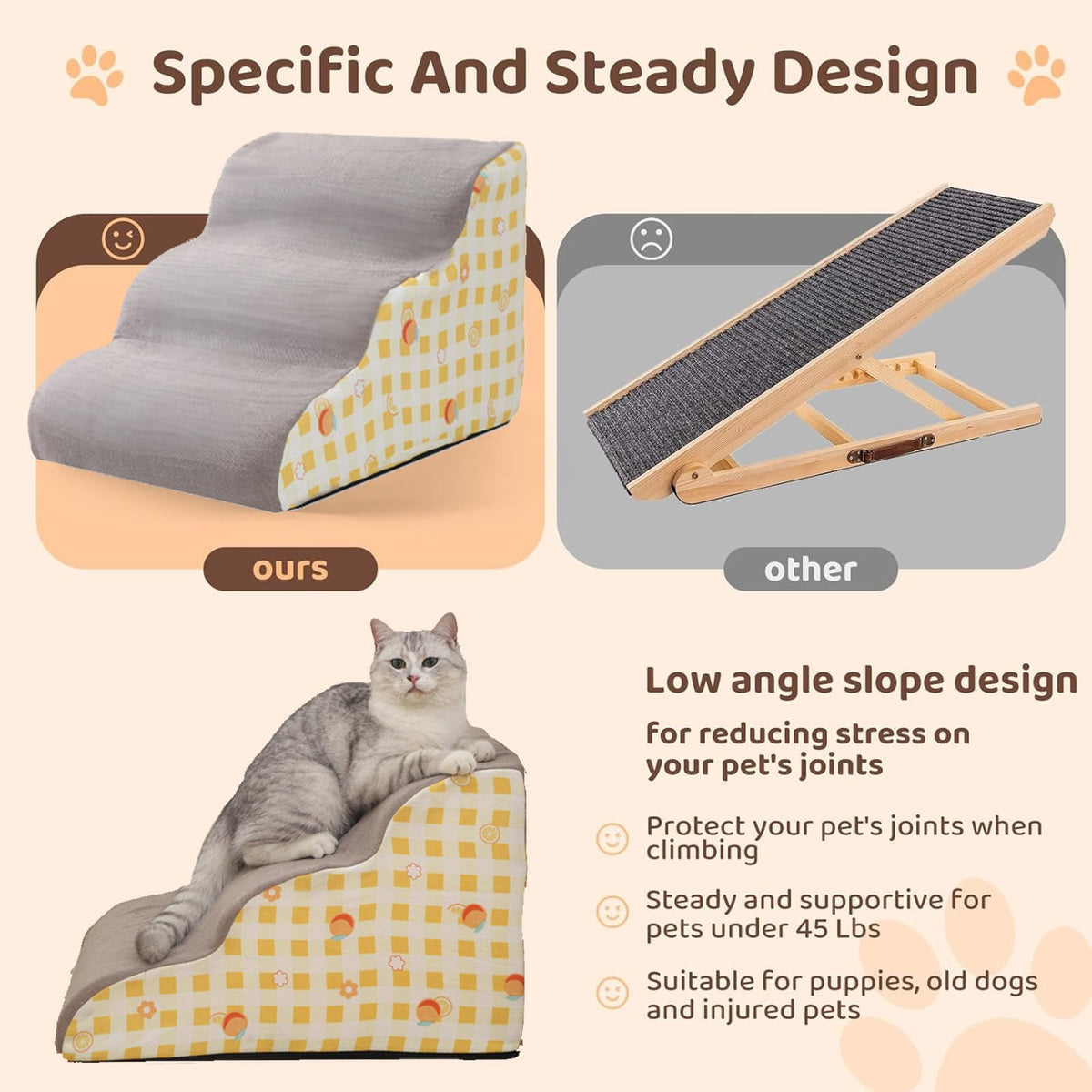 3 Step Foam Pet Stairs A9069