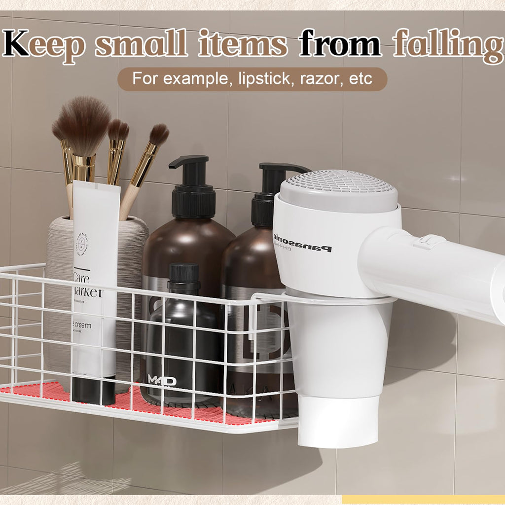 Wall-Mounted Hair Dryer Holder 4-Shelf White L20859
