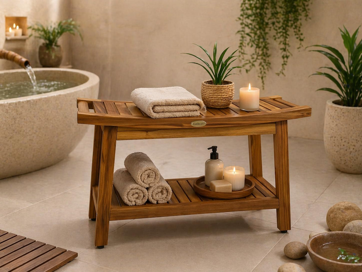 30-Inch Teak Shower Bench Y18324