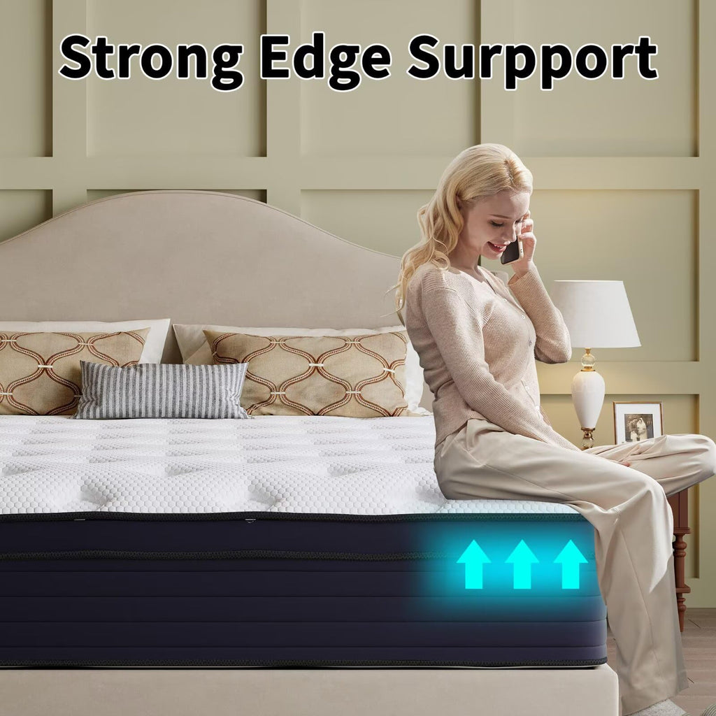 14 Inch Hybrid Green Tea Cooling Gel Memory Foam Mattress V82938