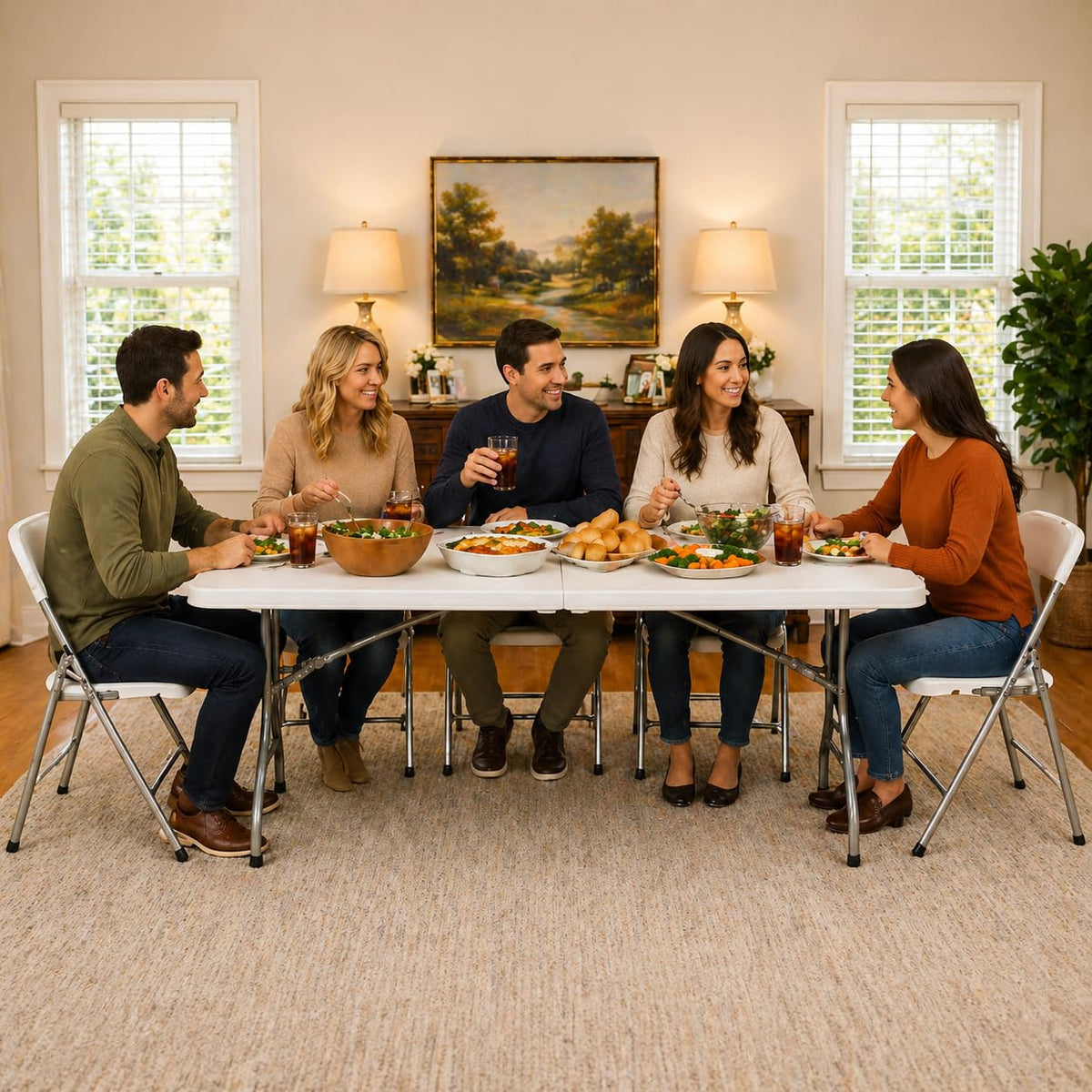 6ft White Folding Table T256