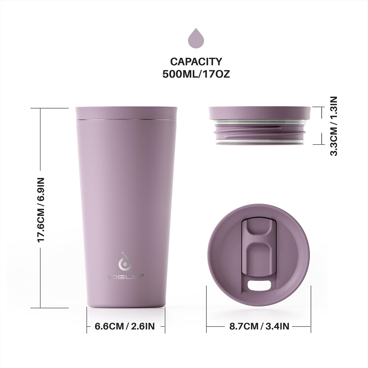17 oz Stainless Steel Insulated Travel Coffee Mug T895