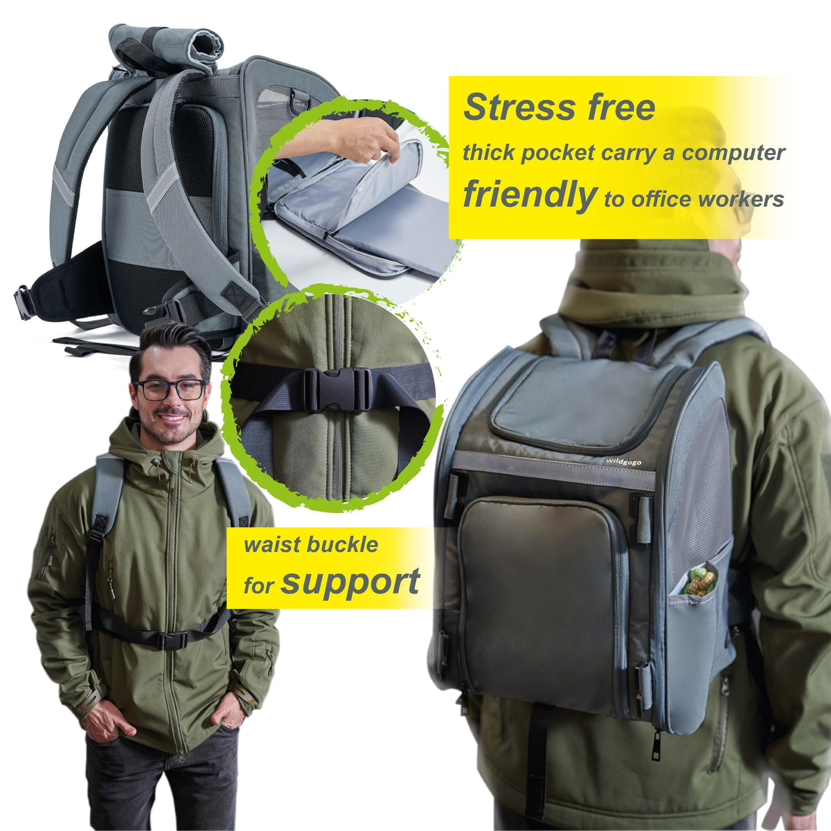 Expandable Foldable Pet Carrier Backpack J19880