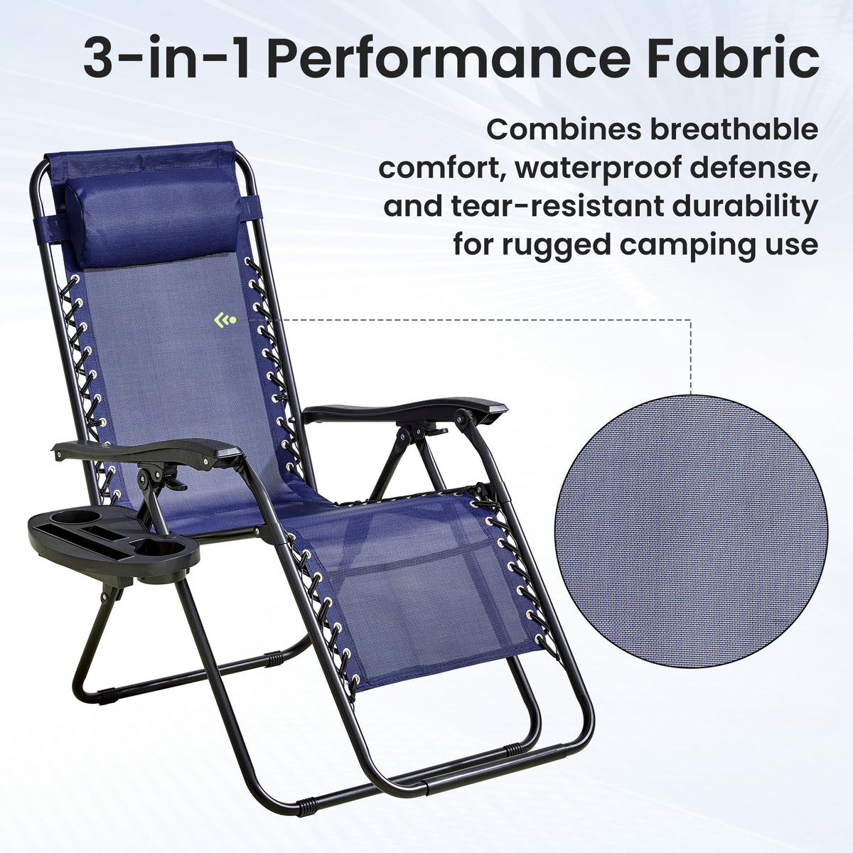 Blue 2-Pack Zero Gravity Lounge Chair with Cup Tray Q4448