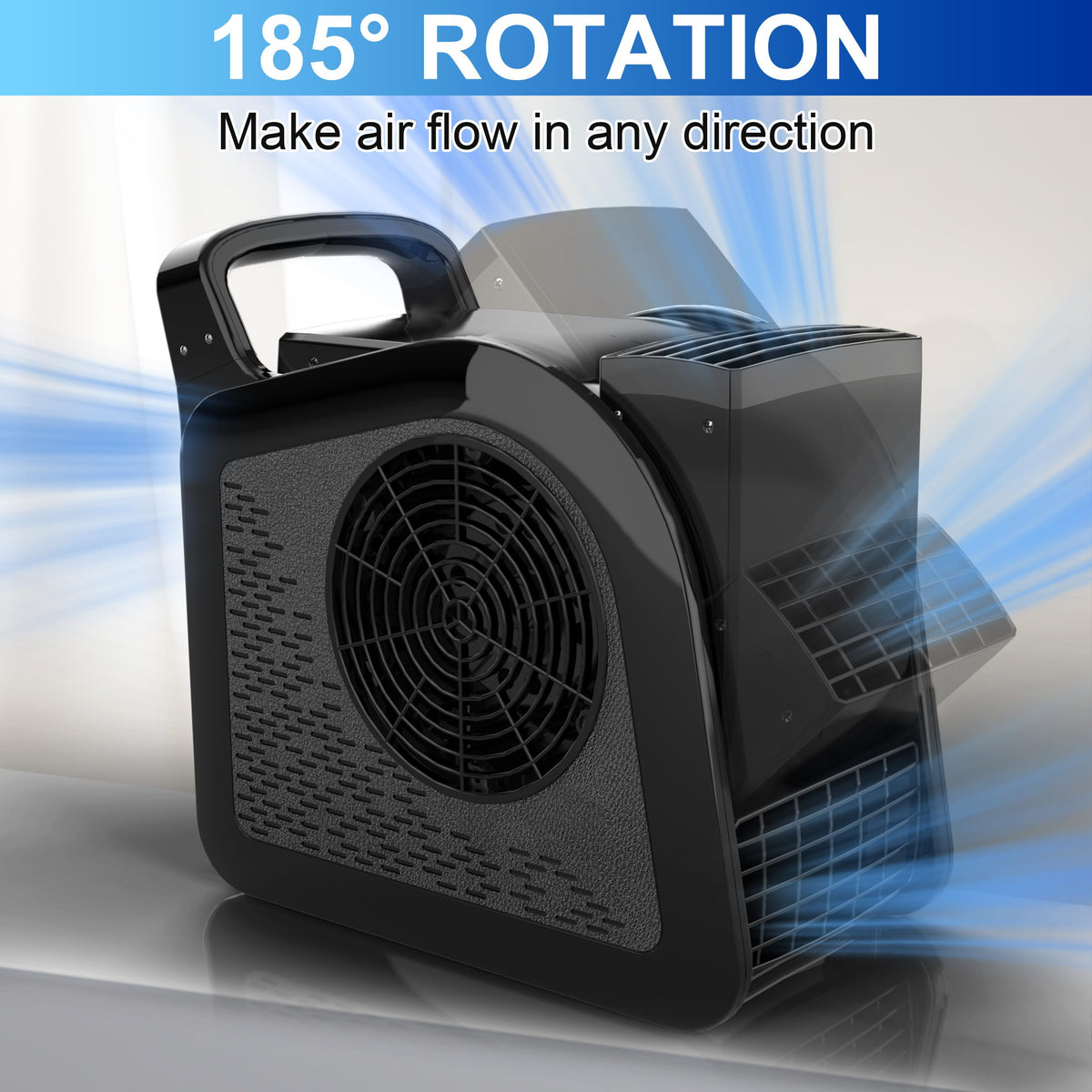 Portable High Velocity Floor Fan with 3 Speeds, Black W582