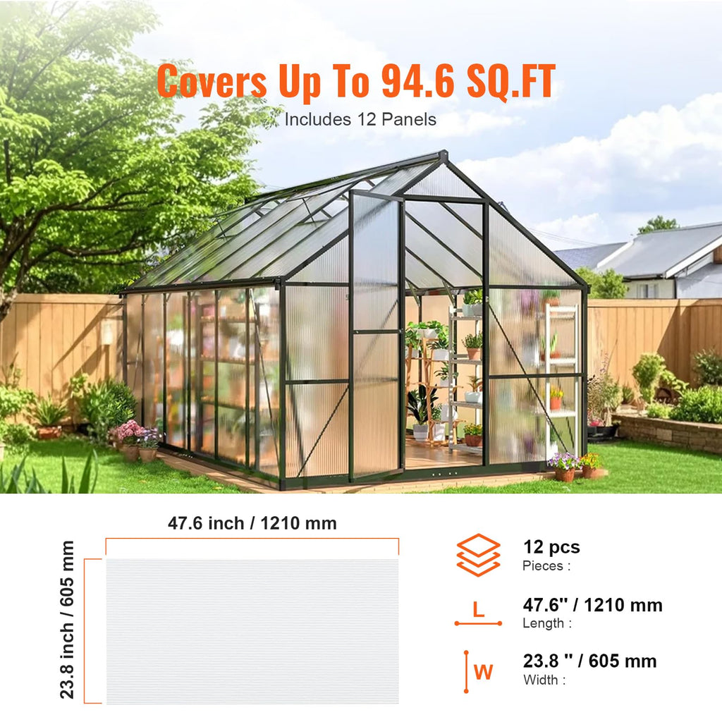 12 Pack Polycarbonate Greenhouse Panels F3390