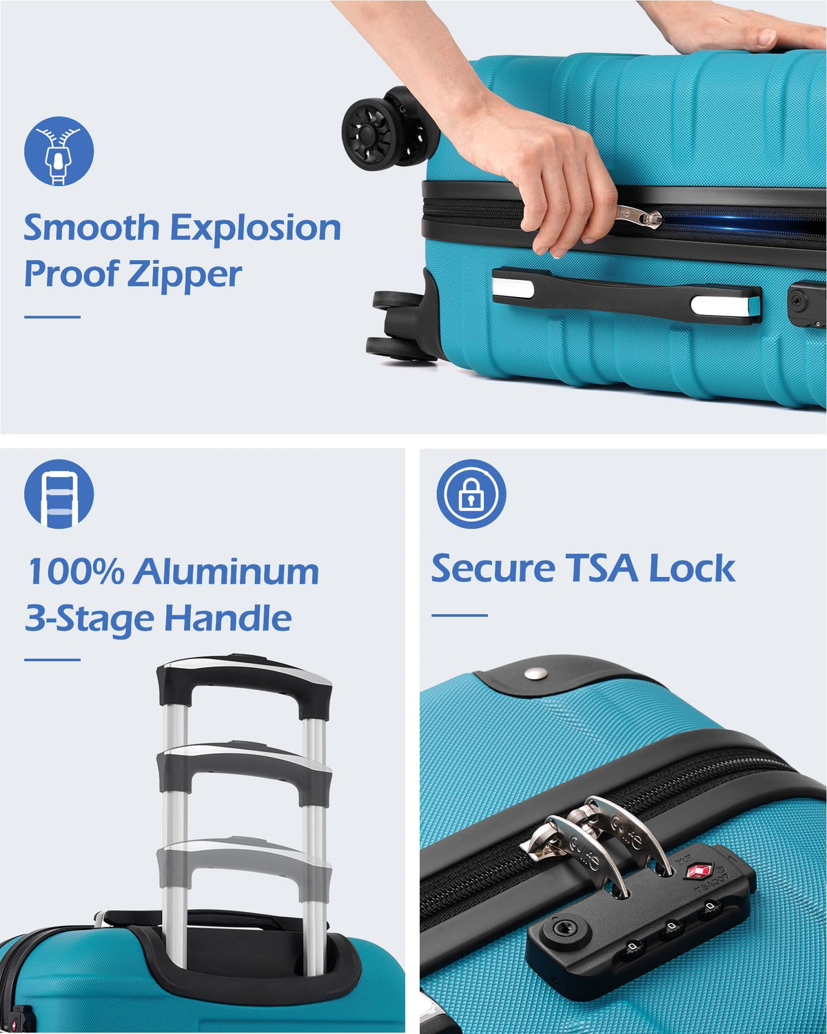 Hardside ABS Luggage with TSA Lock and Spinner Wheels N984
