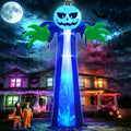 14 Ft Inflatable Pumpkin Ghost Decoration with Rotating LED Light Y1269