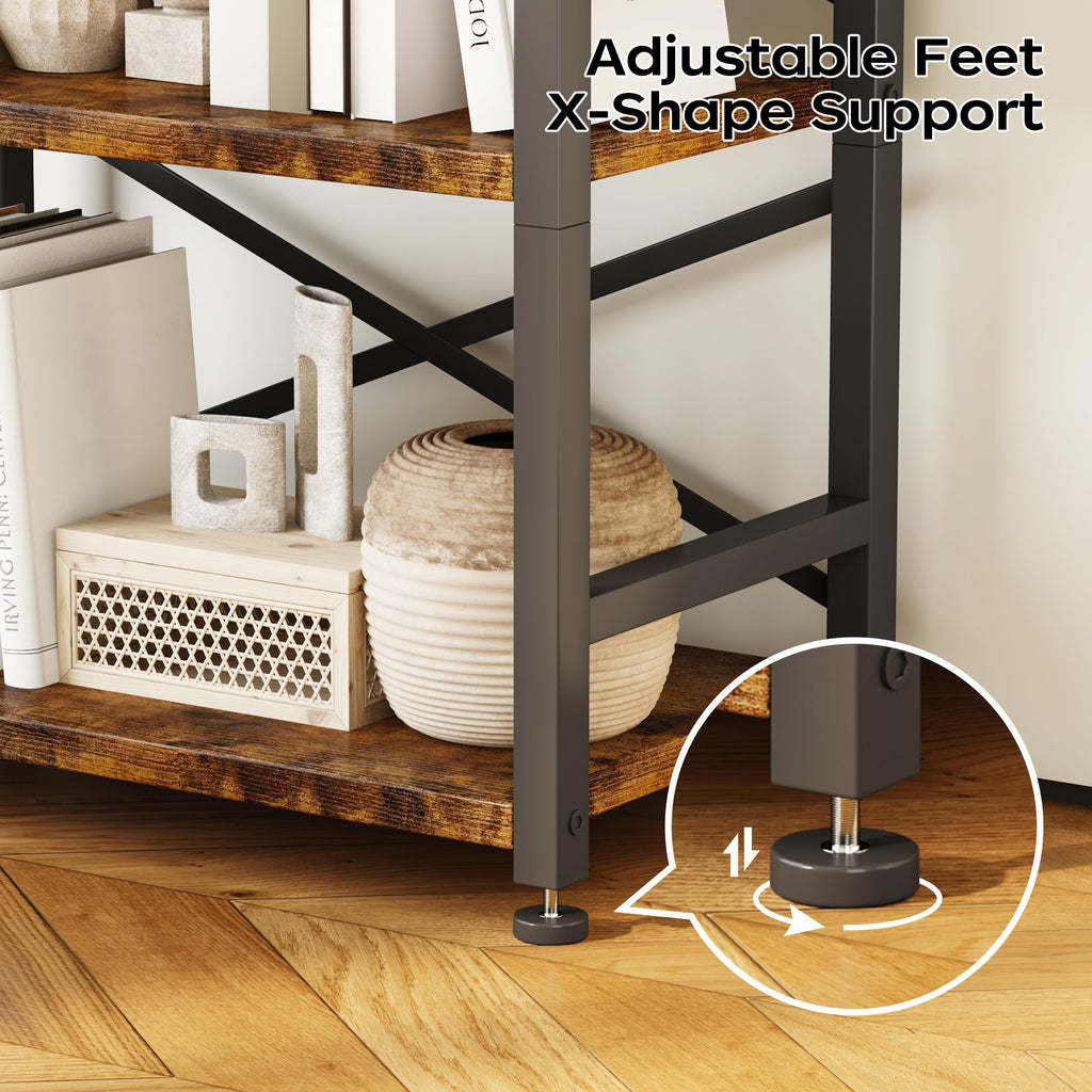 5 Tier Wood and Metal Bookshelf X265861
