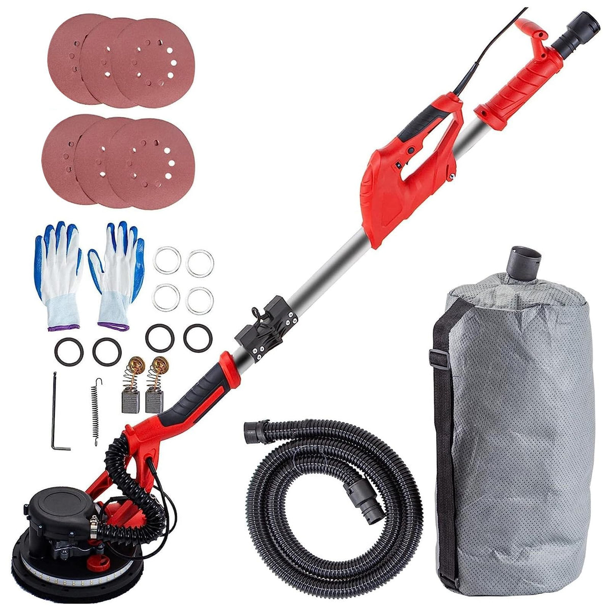 850W Variable Speed Electric Drywall Sander with Vacuum Bag B52348