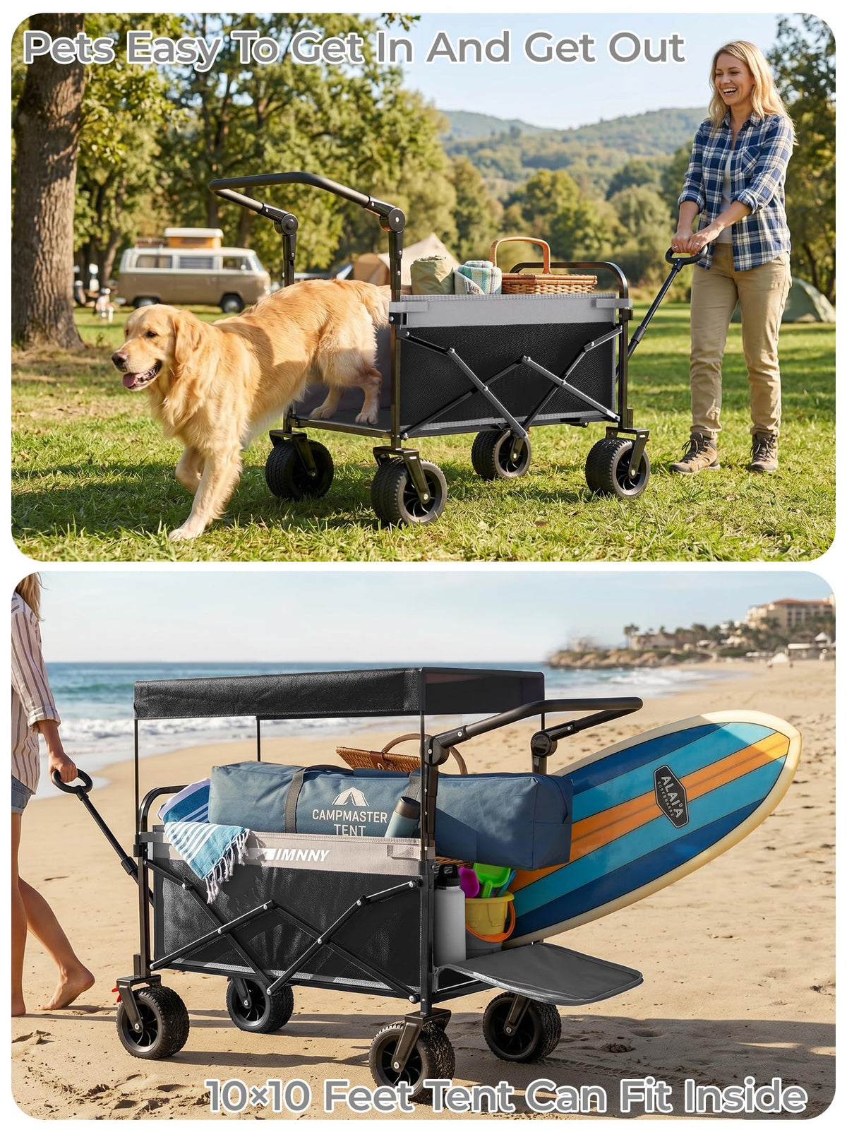 Collapsible Wagon with Canopy Black I498729