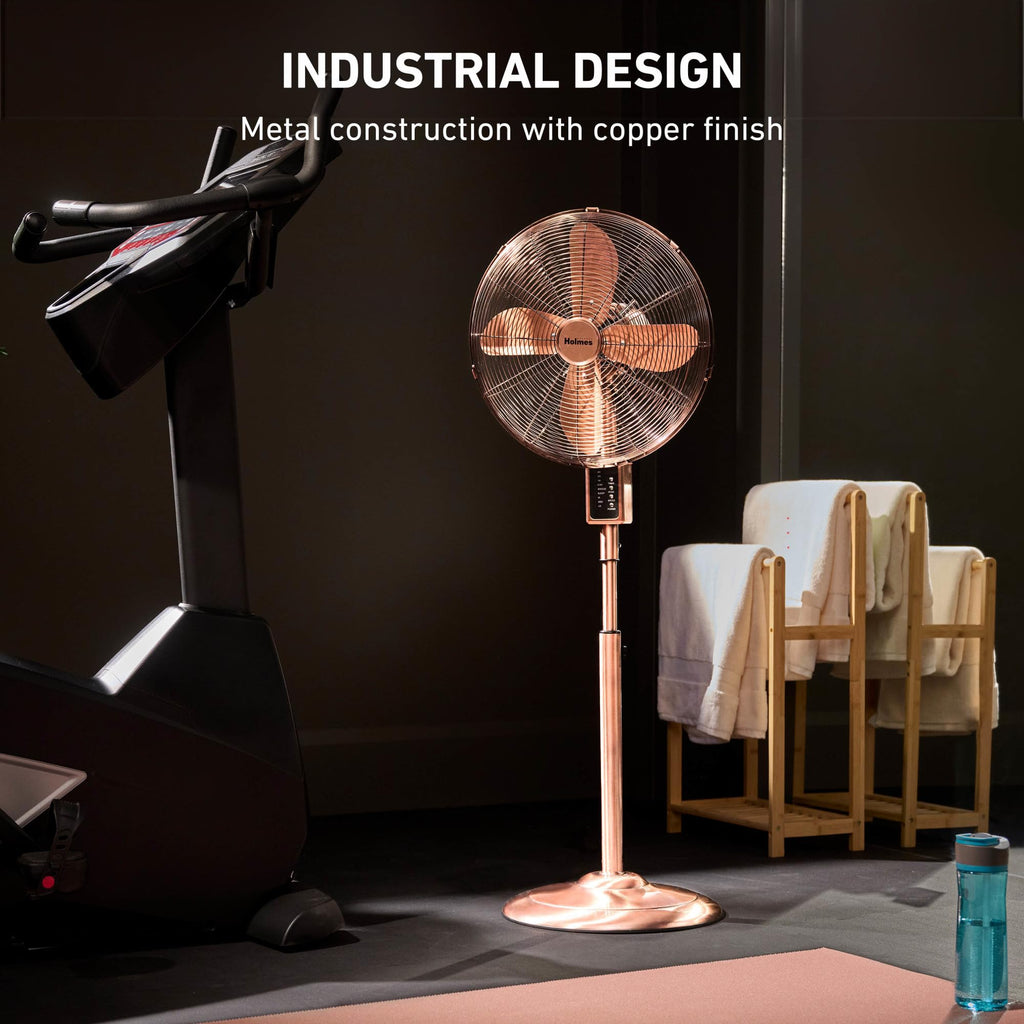 16" Copper Metal Stand Fan P578631