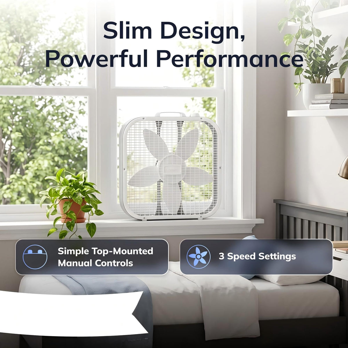 20 Inch White Box Fan V801331