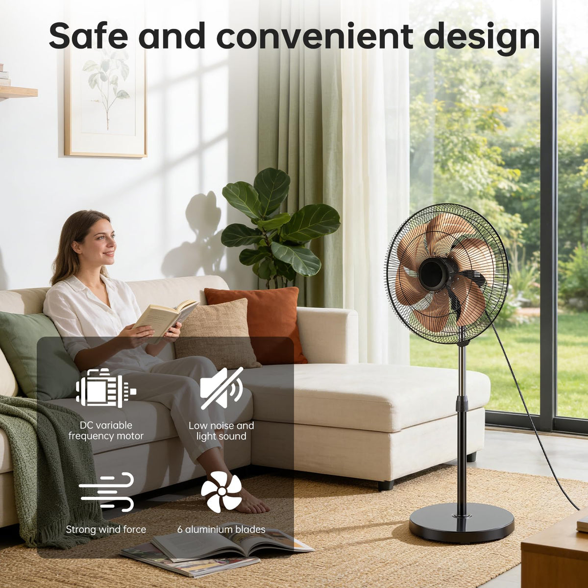 18 Inch Oscillating Metal Stand Fan U7076