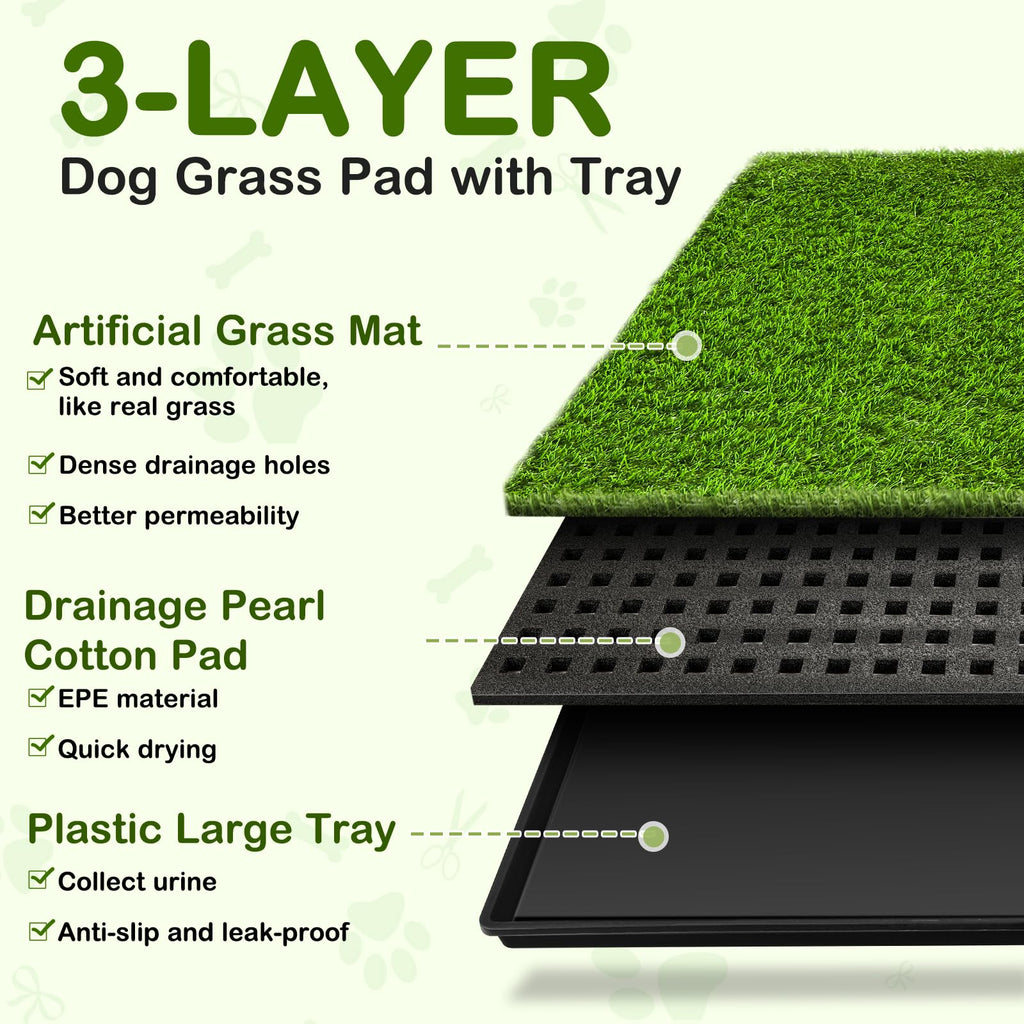 34''X23'' Artificial Turf Dog Grass Pad with Tray K856963
