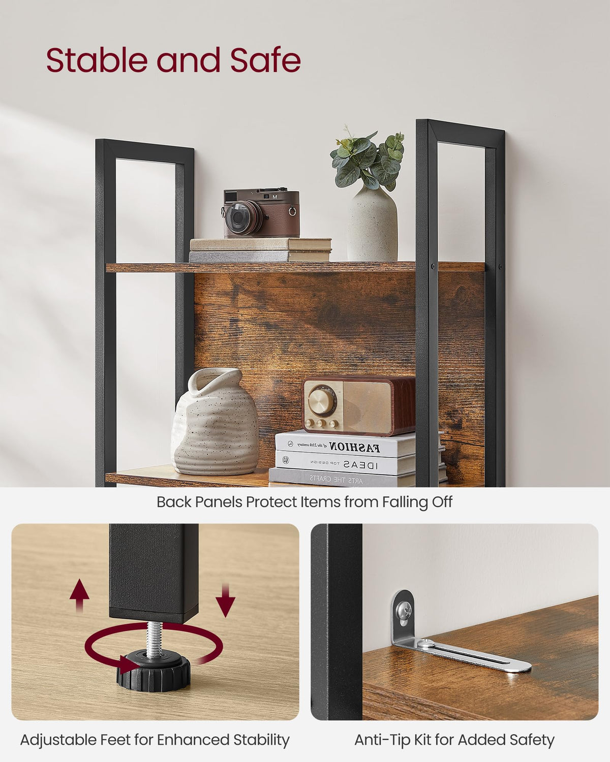 5 Tier Free Standing Bookshelf X486